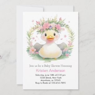 Sunshine & Ducklings: Girl Baby Shower Invitation