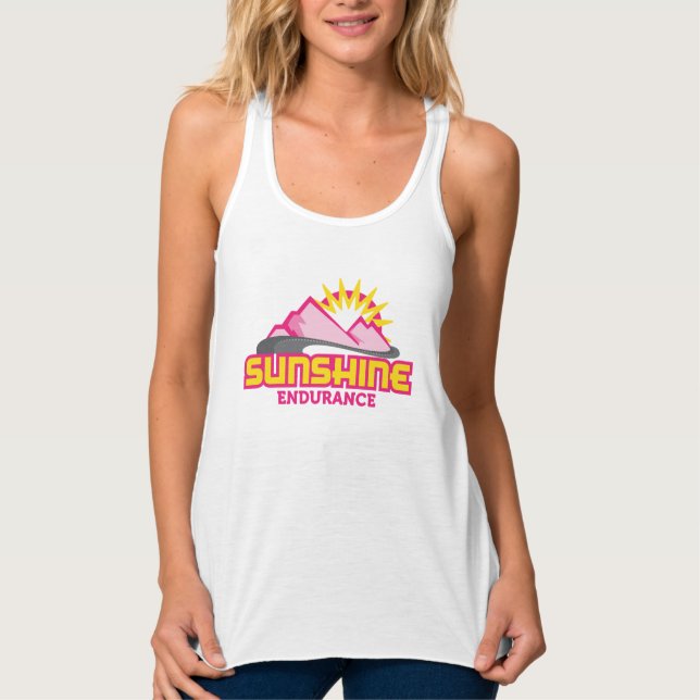 Sunshine Endurance Pink Running Tank Active Wear Top (Front)