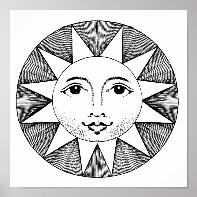 SUNSHINE FACE VINTAGE 11X11 Poster (Front)