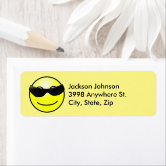 Sunshine Face with Sunglasses, Happy, ZFJG Address Label