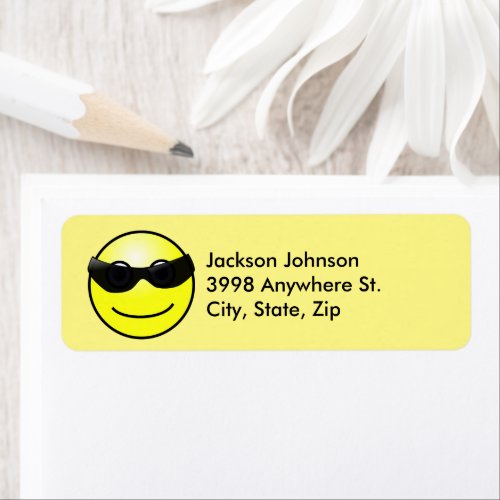 Sunshine Face with Sunglasses Happy ZFJG Address Label