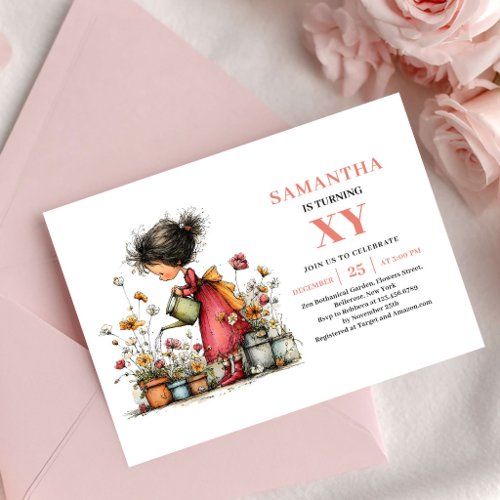 Sunshine Fairy Girl Birthday Blush Pink invitation