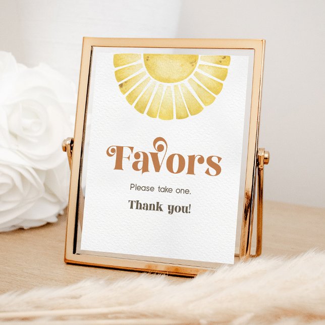 Sunshine Favors Boho Retro Sun Party Sign (Creator Uploaded)