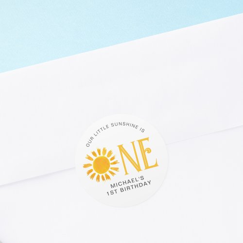 Sunshine First Birthday Classic Round Sticker