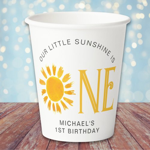 Sunshine First Birthday Paper Cups