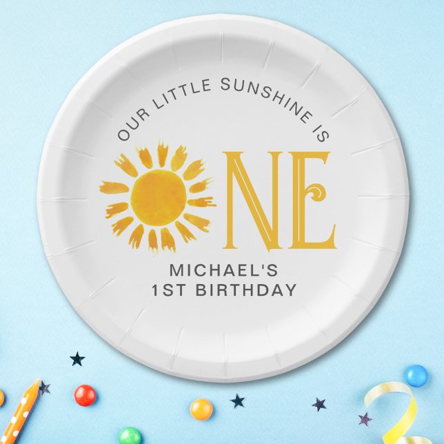 Sunshine First Birthday Paper Plates (Creator Uploaded)