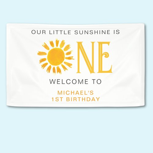 Sunshine First Birthday Welcome Banner