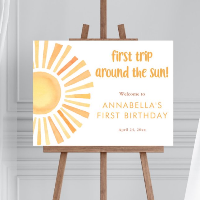 Sunshine First trip around the sun 1st birthday  Foam Board (Creator Uploaded)