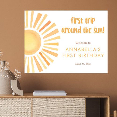 Sunshine First trip around the sun 1st birthday  Poster