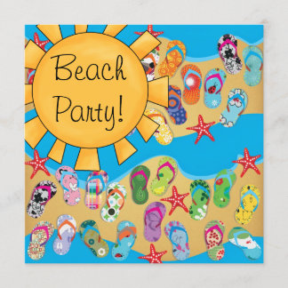 Sunshine Flip Flops Beach Party Invitation