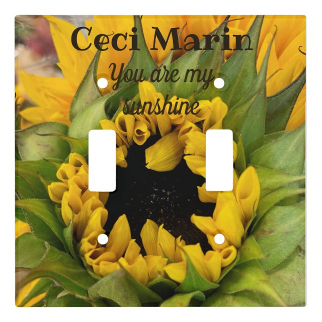 Sunshine Floral Sunflower Light Switch Cover (Front)