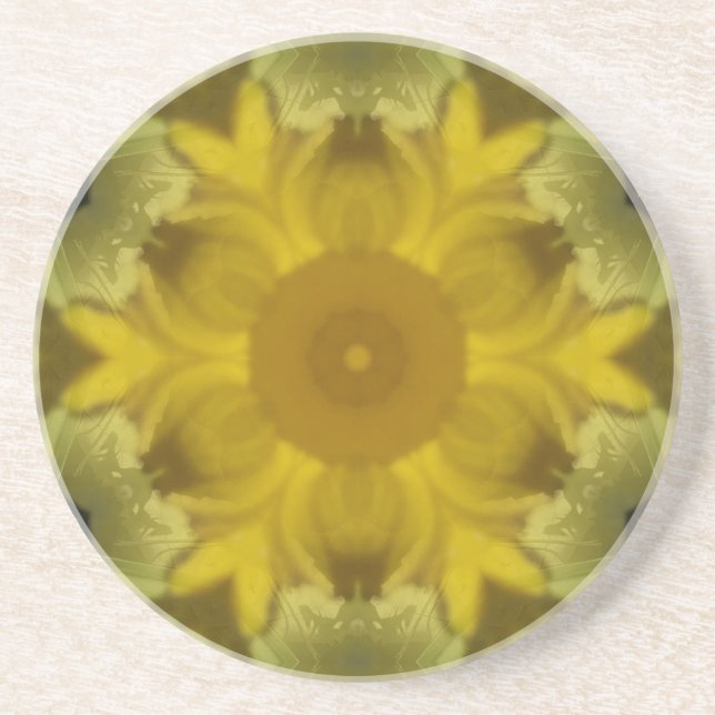 Sunshine Flower Burst Golden Coaster (Front)
