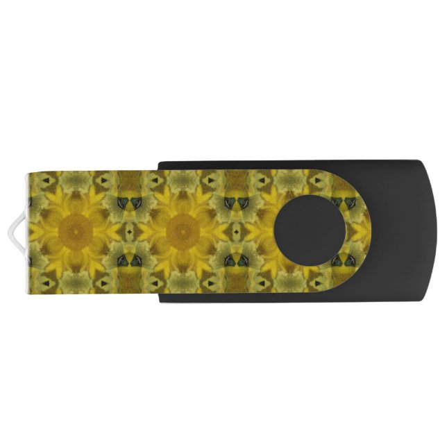 Sunshine Flower Burst Golden Flash Drive (Back)