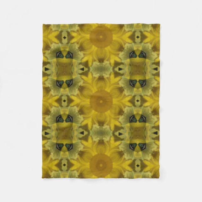 Sunshine Flower Burst Golden Fleece Blanket (Front)