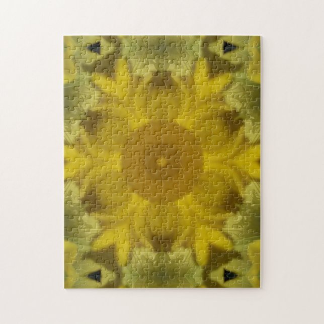 Sunshine Flower Burst Golden Jigsaw Puzzle (Vertical)