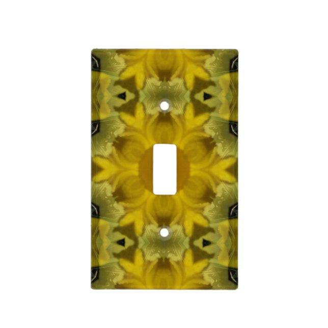Sunshine Flower Burst Golden Light Switch Cover (Front)