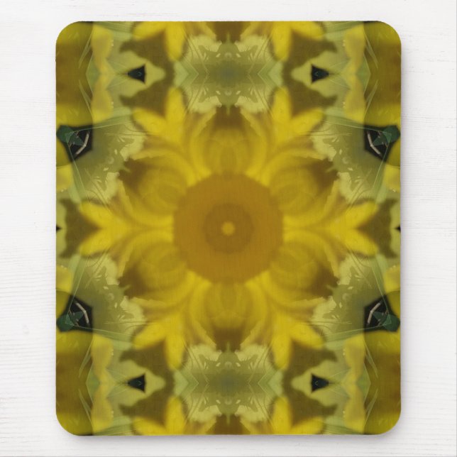 Sunshine Flower Burst Golden Mouse Pad (Front)
