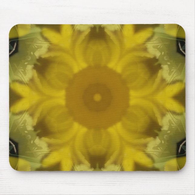 Sunshine Flower Burst Golden Mouse Pad (Front)