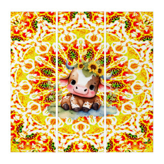 Sunshine Flower Calf Triptych