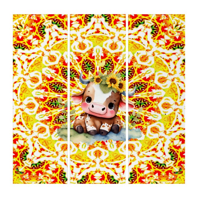 Sunshine Flower Calf Triptych (Front)