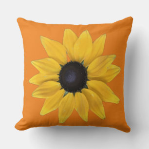 Sunshine Flower Radiates Peace, Joy, Love Throw Pillow