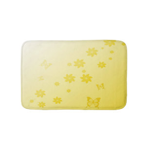 Sunshine Flowers n Butterflies Bathroom Mat