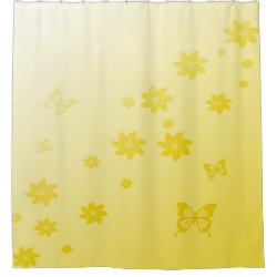 Sunshine Flowers n Butterflies Shower Curtain
