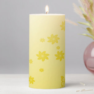 Sunshine Flowers Pillar Candle
