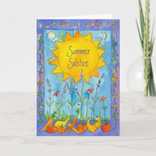 Sunshine Fruit Nature Watercolor Summer Solstice Card