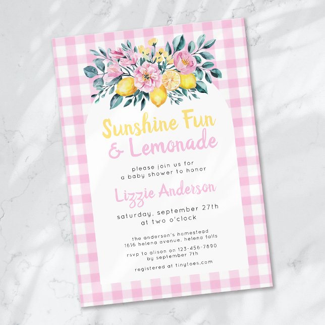 Sunshine Fun and Lemonade Floral Baby Shower Invitation (Creator Uploaded)
