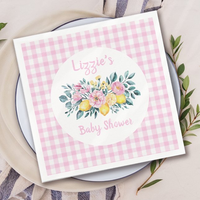 Sunshine Fun and Lemonade Floral Baby Shower Napkins (Creator Uploaded)