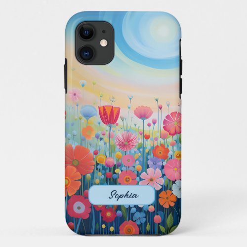 Sunshine Garden Cute Flower Pattern Customizable iPhone 11 Case