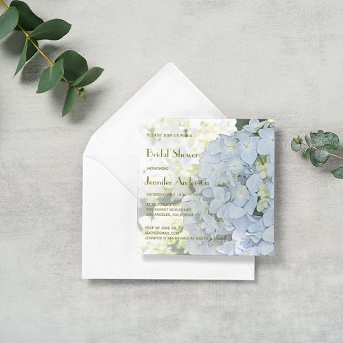 Sunshine Garden Hydrangeas Bridal Shower Invitation