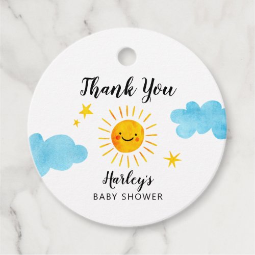 Sunshine Gender Neutral Baby Shower Favor Tags