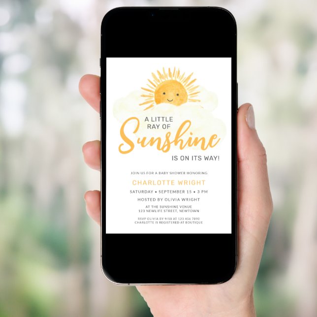 Sunshine Gender-Neutral Baby Shower Invitation (Front Digital)