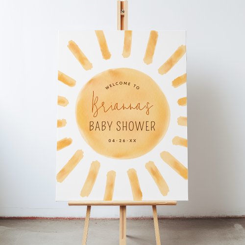 Sunshine Gender Neutral Baby Shower Welcome Sign