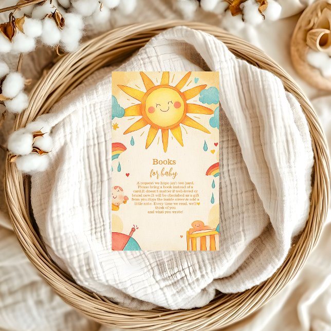 Sunshine Gender Neutral Boho Sun Books for Baby Enclosure Card (Creator Uploaded)