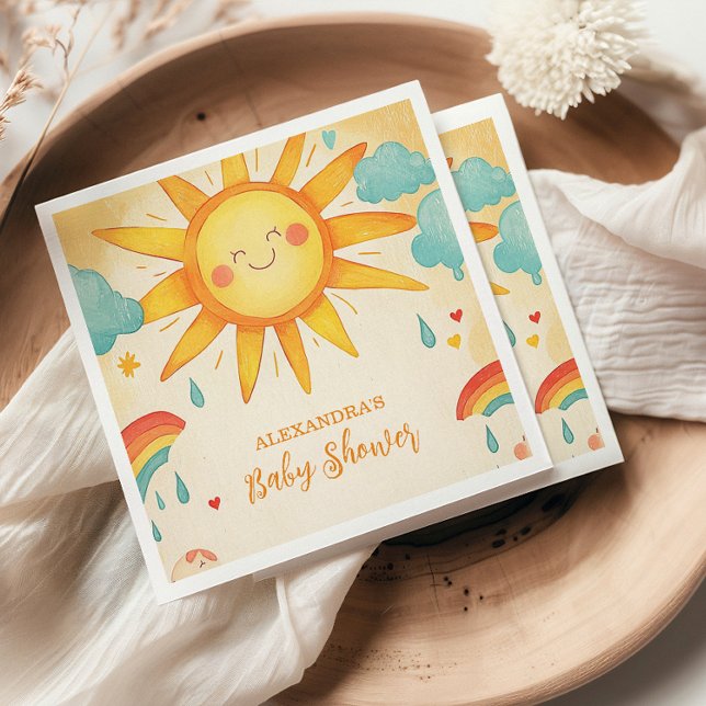 Sunshine Gender Neutral Boho Sun Napkins (Creator Uploaded)