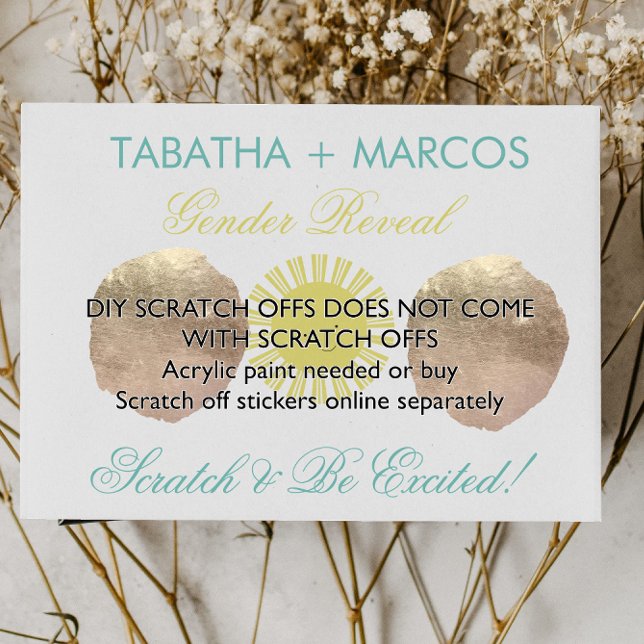 Sunshine Gender Reveal DIY Faux Scratch Cards (Creator Uploaded)