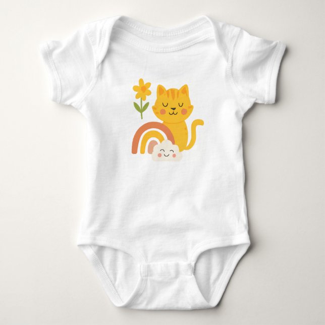 Sunshine & Giggles – Vibrant Embroidered Babywear  Baby Bodysuit (Front)