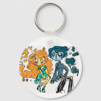 Sunshine girl and rain boy keychain