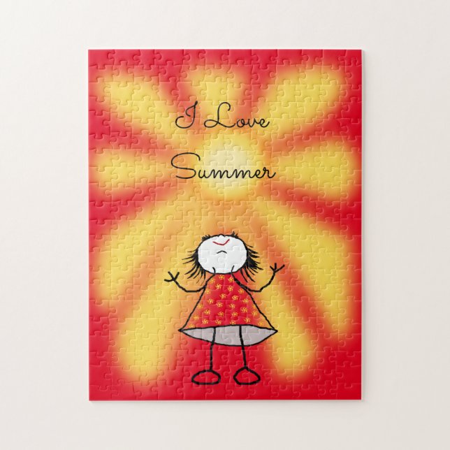 Sunshine Girl Puzzle - I Love Summer - Custom Text (Vertical)