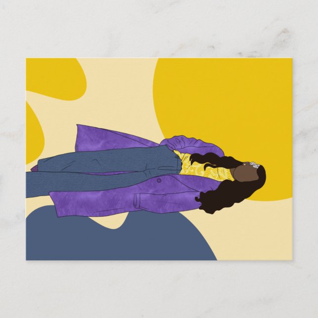 Sunshine Glory - Handmade Unique Black Art  Postcard (Front)