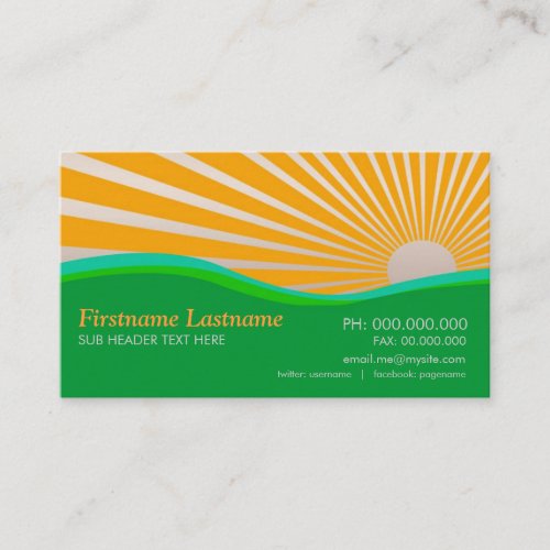 Sunshine Green Hills Curves Business Card