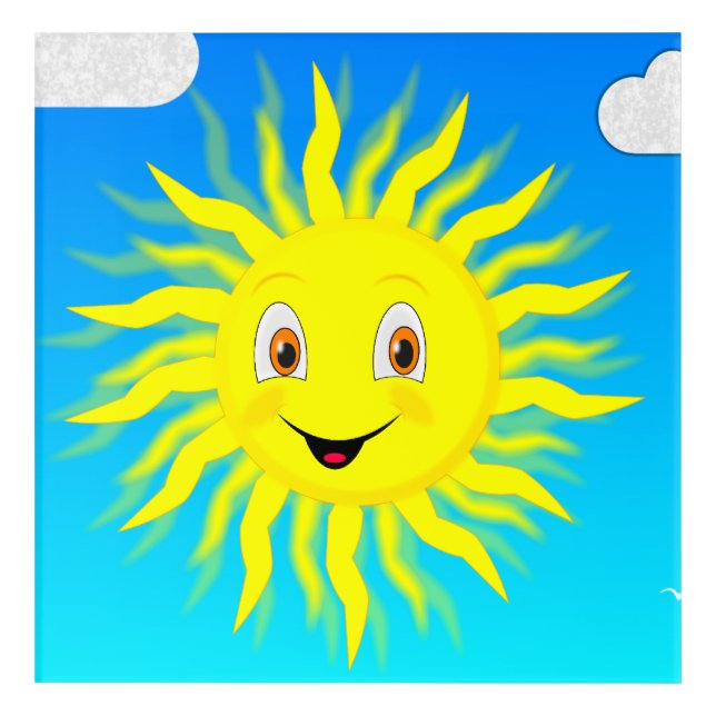 Sunshine Happy Face Acrylic Print (Front)