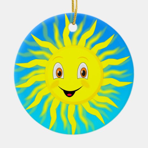 Sunshine Happy Face Ceramic Ornament