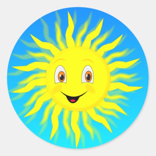 Sunshine Happy Face Classic Round Sticker