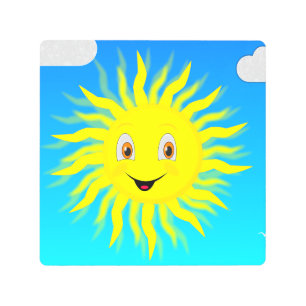 Sunshine Happy Face Metal Print