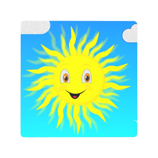 Sunshine Happy Face Metal Print (Front)