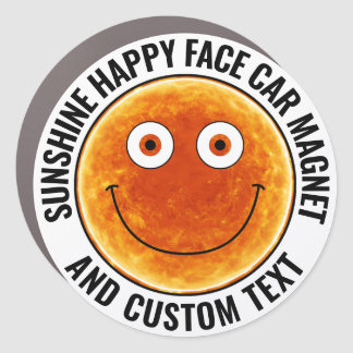 Sunshine Happy Face Personalized Text Custom 7" Car Magnet